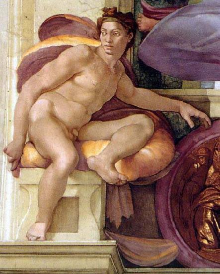 Michelangelo Buonarroti Ignudo Sweden oil painting art